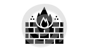 fire wall glyph icon animation