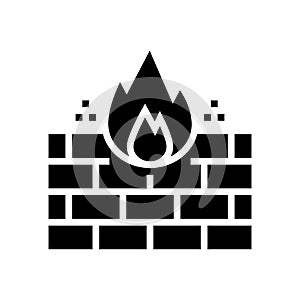 fire wall glyph icon vector illustration