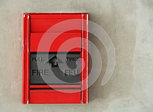 Fire warn box on the wall