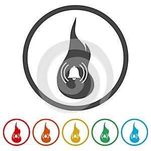 Fire warning icon, 6 Colors Included