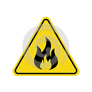 Fire warning icon, sign . Vector illustration.