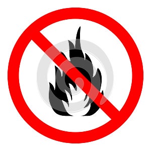 Fire warning sign. Flammable, inflammable substances. Vector 3D illustration