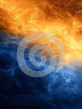 Fire and Water Abstract Clash, Backdrop for Graphic Design