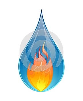 Fire and water concept - vector