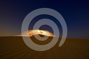 Fire Wheel in the Desert