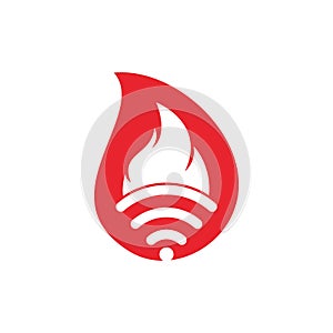 Fire wifi drop logo design.