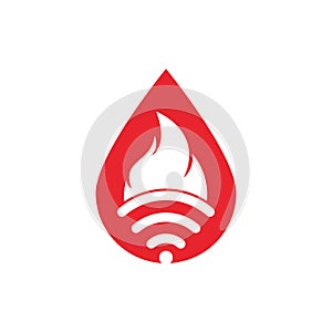 Fire wifi drop logo design.