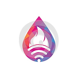 Fire wifi drop logo design.