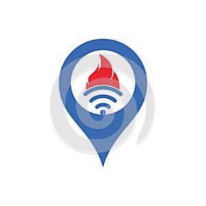 Fire wifi gps logo design.