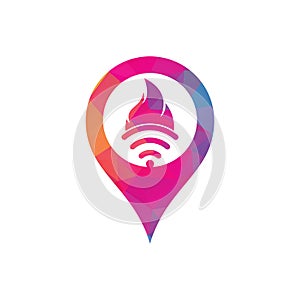 Fire wifi gps logo design.