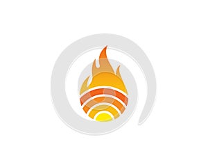 Fire Wifi Icon Logo Design Element