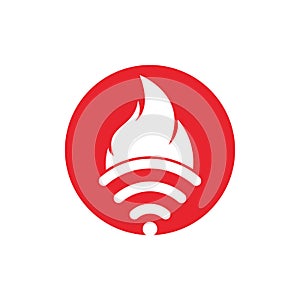 Fire and wifi logo combination.