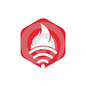 Fire and wifi logo combination.