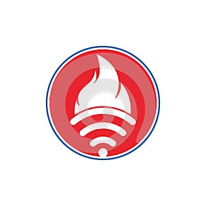 Fire and wifi logo combination.