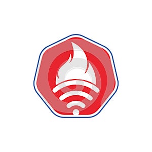 Fire and wifi logo combination.