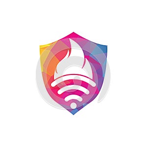 Fire and wifi logo combination.