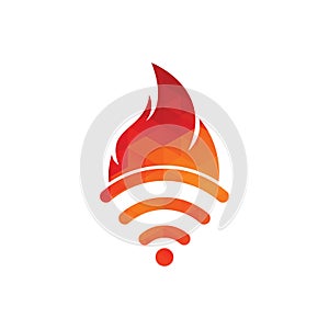 Fire and wifi logo combination.