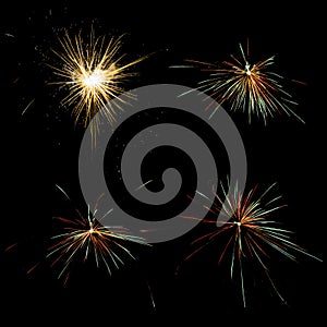 Fire work in dark background