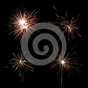 Fire work in dark background