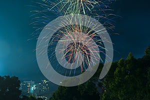 Fire Works on New Years Eve Over Adelaide CBD, South Australia