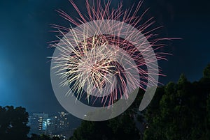 Fire Works on New Years Eve Over Adelaide CBD, South Australia