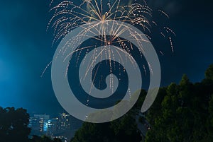 Fire Works on New Years Eve Over Adelaide CBD, South Australia