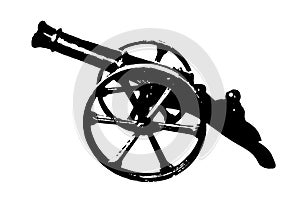 firearm silhouette war cannon vector weapon image isolated on white transparent background