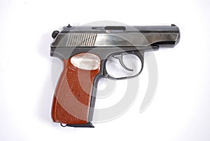 Firearms of limited defeat a service pistol on a white background.