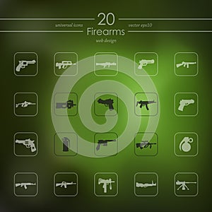 Set of firearms icons photo