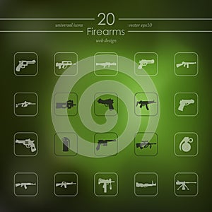 Set of firearms icons