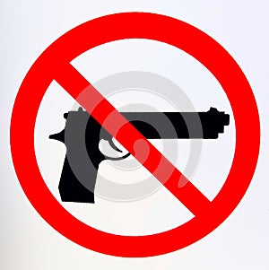 Firearms prohibited sign illustration on a white background.