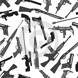 Firearms weapons and guns seamless pattern photo