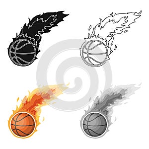 Fireball.Basketball single icon in cartoon style vector symbol stock illustration web.