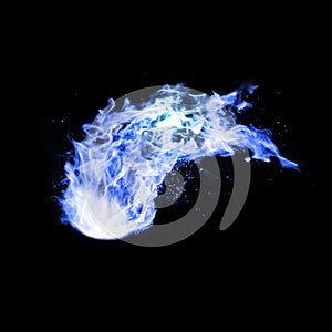 Fireball blue realistic fire