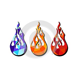 Fireball or comet abstraction flat icon in bright modern colors on an isolated white background. EPS 10 vector