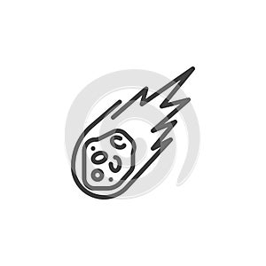 Fireball comet line icon