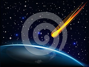 Fireball falling on earth