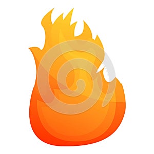 Fireball fire flame icon, cartoon style