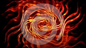 Fireball fire and flames swirl