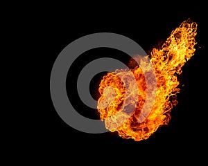 Fireball isolated on black