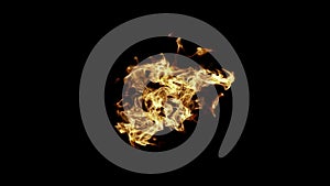 Fireball looped for game design on black background