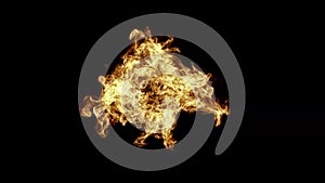 Fireball looped for game design on black background