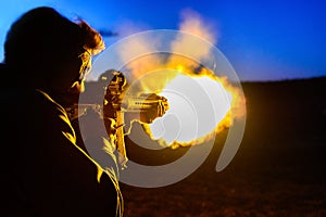 Fireball While shooting a rifle