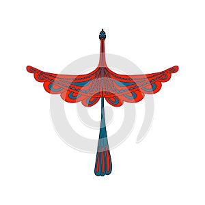 Firebird Red Bird in Russian style, vector isolated on white background. vector illustration in a hand drawn style