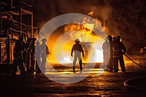 A Firechief controlling two teams fighting a fire