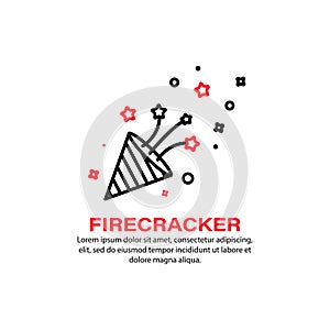 Firecracker icon. Firework. Holiday concept. Vector on isolated white background. EPS 10