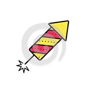 Firecracker icon on a White Background. Vector illustration.
