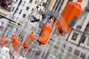 Firecracker at Mascleta. Fallas of Valencia