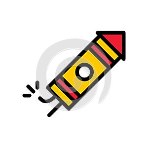 Firecracker vector, Chinese lunar new year filled icon