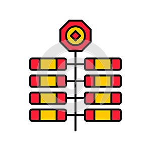 Firecracker vector, Chinese New year filled icon